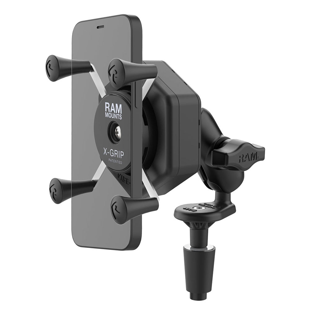 RAM Mount RAM XGrip Phone Mount wVibeSafe Fork Stem Base Short
