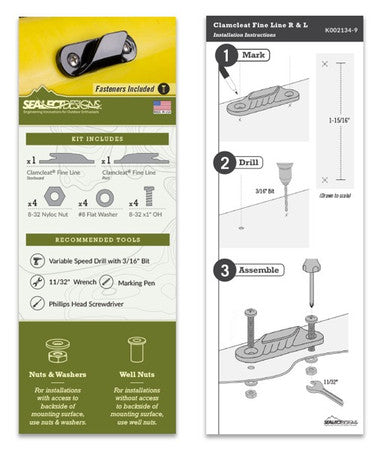 Sea-Lect Designs Clam Cleat Fine Line Starboard