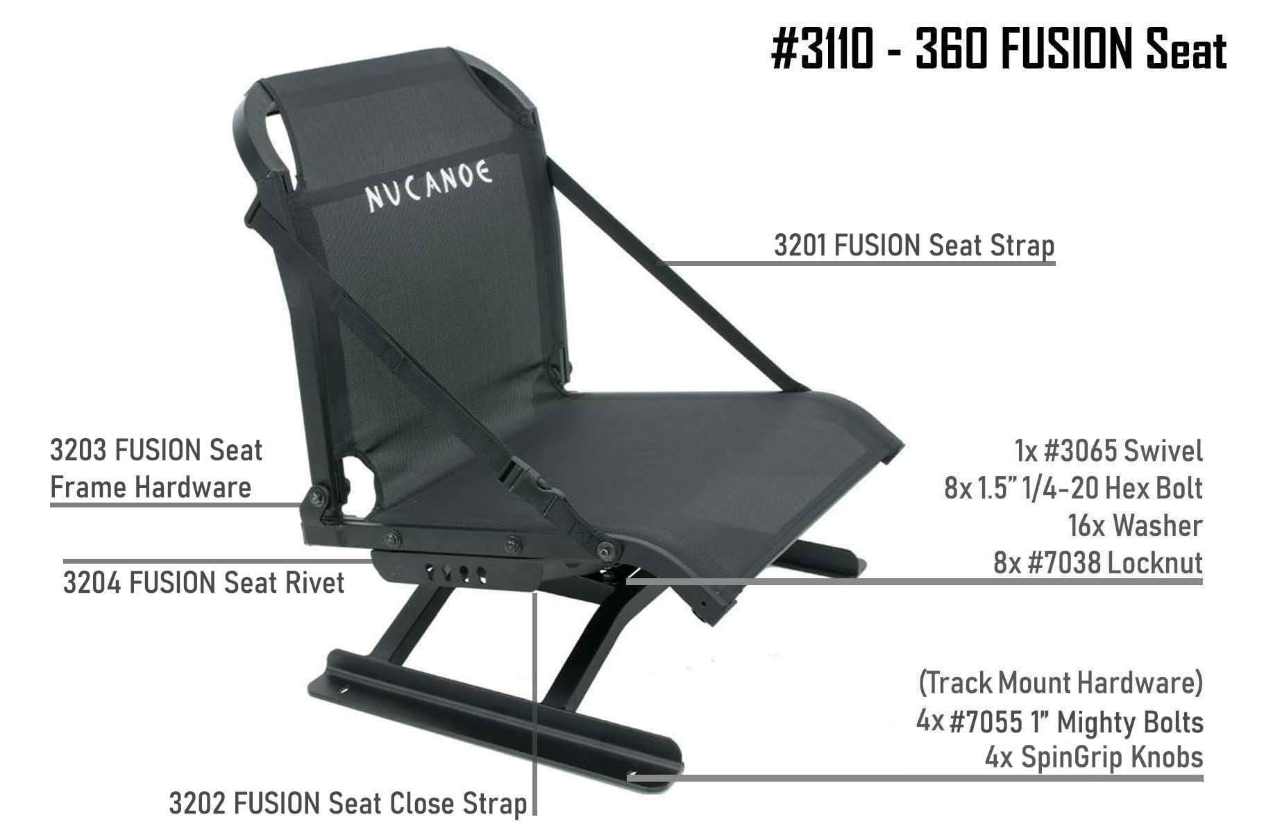NuCanoe Inc #3110SG -  360 Fusion Seat - Shadowgrass