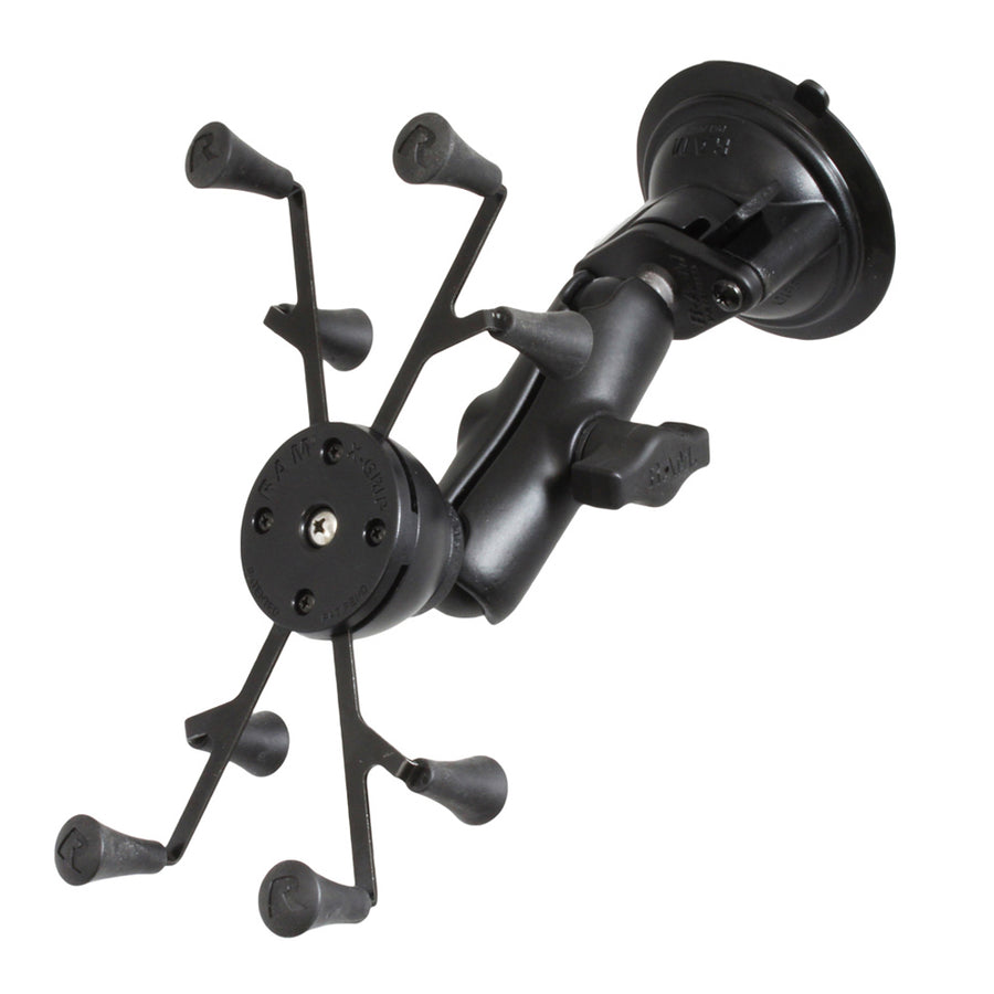 RAM Mount Twist Lock Suction Cup Base wUniversal XGrip II RAMB166UN8U