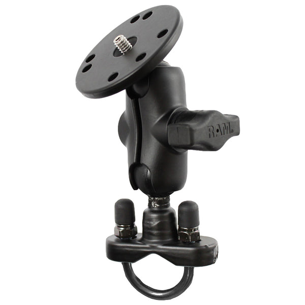 RAM Mount Handlebar UBolt Base Short Arm w14 20 Threaded Stud f Cameras RAMB149ZAC1U