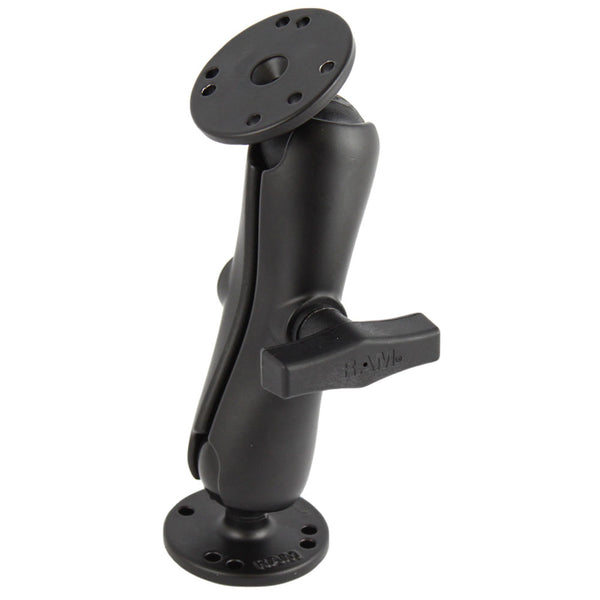 RAM Mount 15 Ball Double Socket Arm w2 25 Round Bases  AMPs Pattern RAM101U