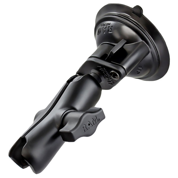 RAM Mount 1 Diameter Ball Standard Length Double Socket Arm w325 Diameter Suction Cup Twist Lock Base RAMB166103U