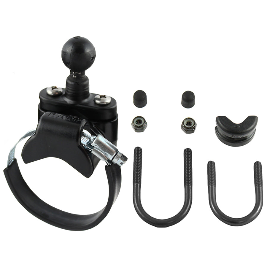 RAM Mount Rail Base wZinc Coated UBolt ATVUTV Strap  1 Ball for Rails to 315 in Diameter RAMB231Z2U