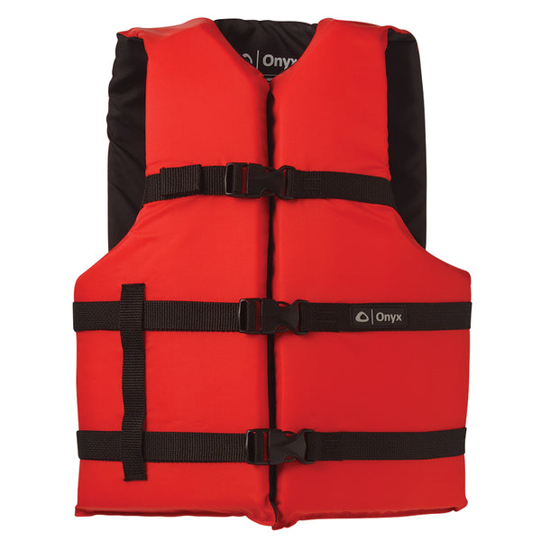 Onyx Nylon General Purpose Life Jacket  Adult Universal  Red 10300010000412