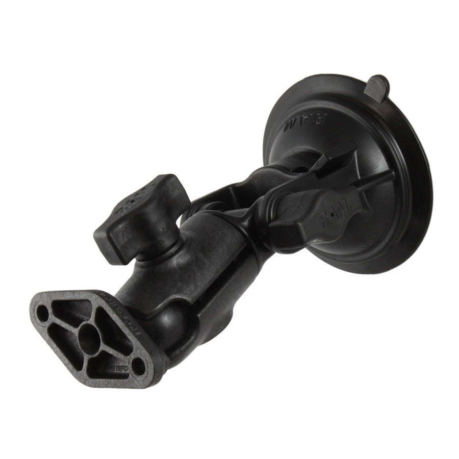 RAM Mount RAM TwistLock Composite Suction Cup Ratchet Mount wDiamond Plate RAPB104224U