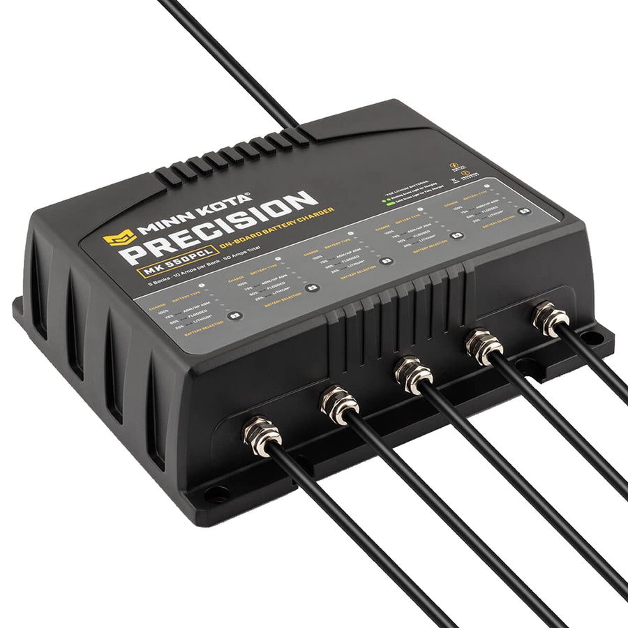 Minn Kota OnBoard Precision Charger MK550 PCL 5 Bank x 10 AMP LI Optimized Charger 1835500