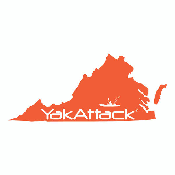 Kayak Virginia Orange Decal, 5.75" x 2.625"